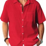 Linen Shirts for Men: Casual Cotton Mens Short Sleeve Button Down Shirts Beach Wedding Summer Clothes with Pocket