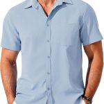 Shirts for Men Short Sleeve Button Down Shirt Casual Summer Beach Shirt
