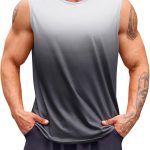 Mens Sleeveless Tank Tops Workout Muscle Gym T Shirts Crew Neck Gradient Tee Tops