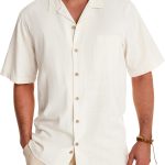 Cuban Linen Shirts for Men Short Sleeve Button Down Shirt Cotton Summer Beach Camp Vacation Hawaiian Shirts